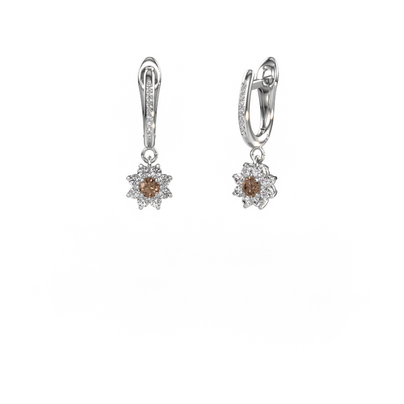 Image of Drop earrings Camille 2 950 platinum Brown diamond 0.565 crt