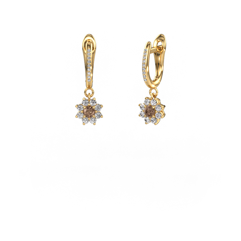 Bild von Ohrhänger Camille 2 585 Gold Braun Diamant 0.565 crt