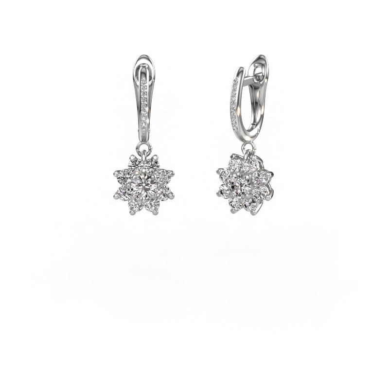 Image of Drop earrings Camille 2 950 platinum Diamond 1.425 crt