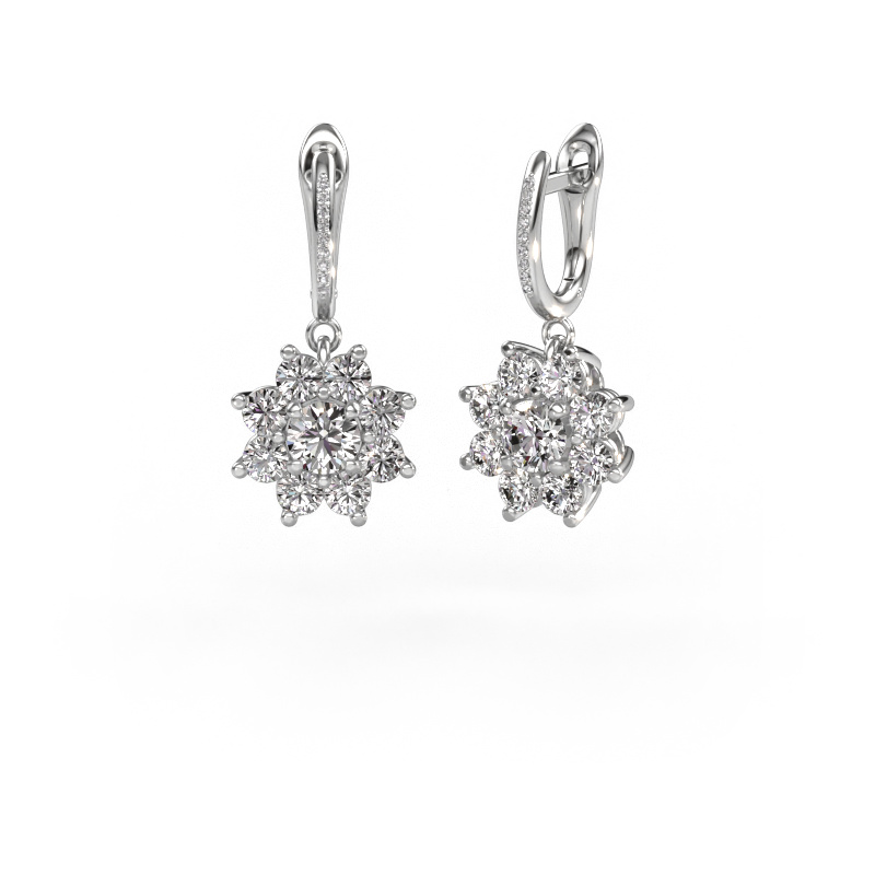 Image of Drop earrings Camille 2 585 white gold Diamond 2.965 crt