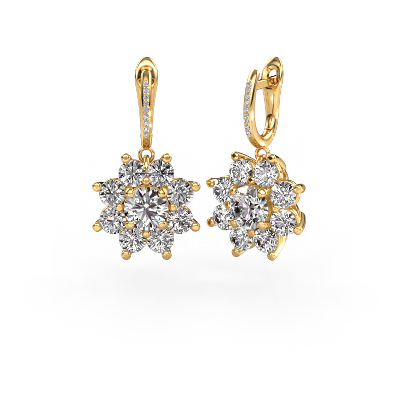 Image of Drop earrings Camille 2 585 gold Diamond 6.045 crt