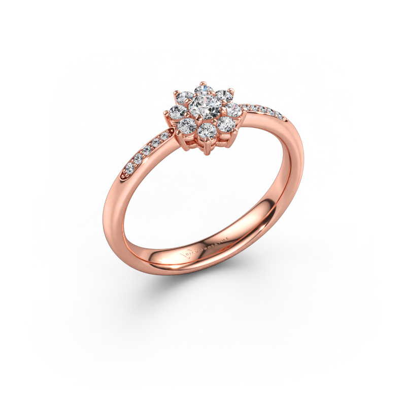 Immagine di Anello di fidanzamento Camille 2 585 oro rosa Diamante lab grown 0.275 crt