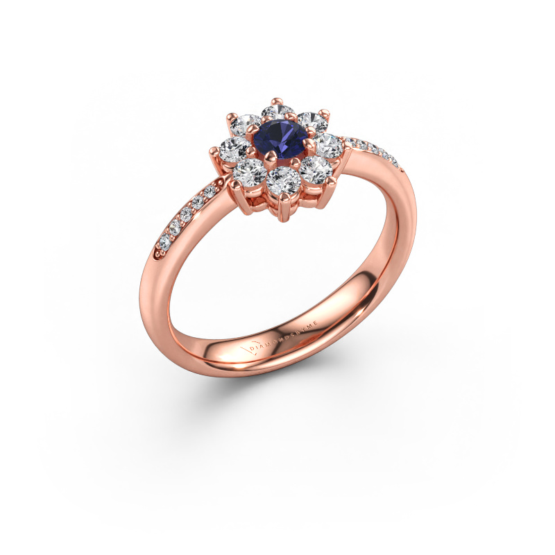Immagine di Anello di fidanzamento Camille 2 585 oro rosa Zaffiro 3.4 mm