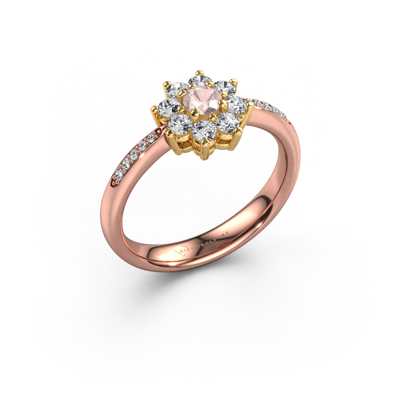 Image of Engagement ring Camille 2 585 rose gold Morganite champagne 3.4 mm