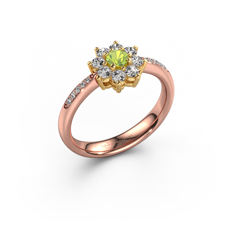 Bild von Verlobungsring Camille 2 585 Roségold Peridot 3.4 mm