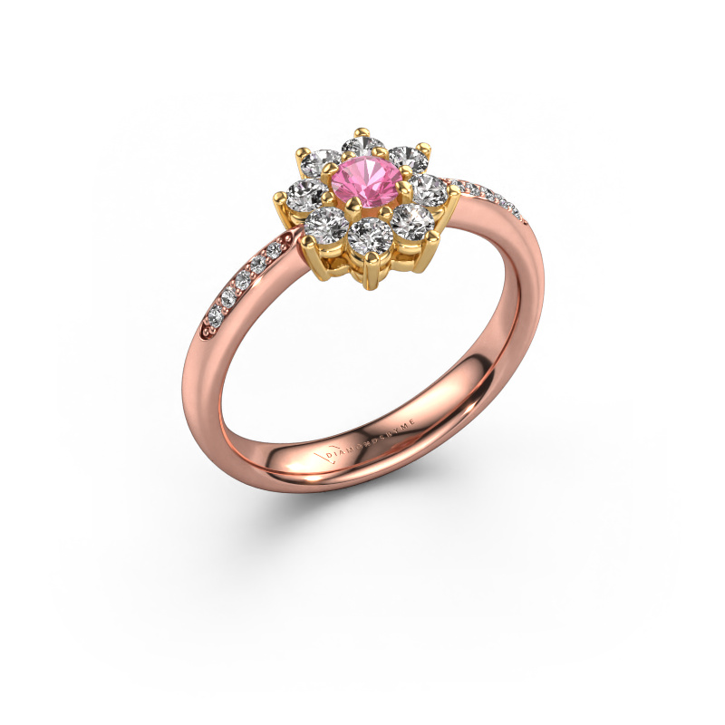 Image de Bague de fiançailles Camille 2 585 or rose Saphir rose 3.4 mm
