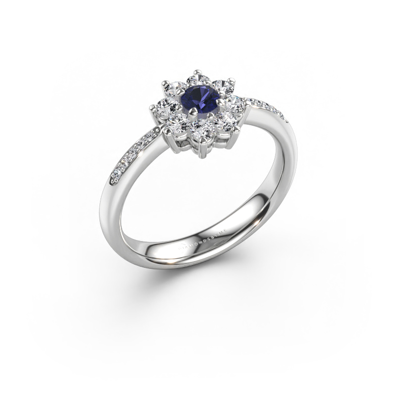 Immagine di Anello di fidanzamento Camille 2 585 oro bianco Zaffiro 3.4 mm
