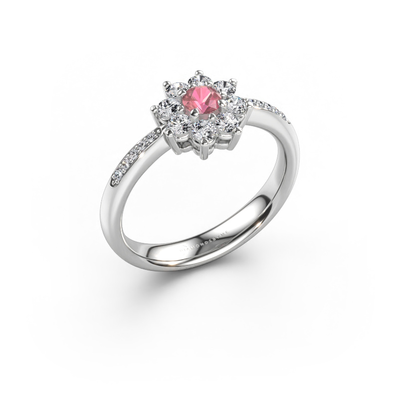 Immagine di Anello di fidanzamento Camille 2 585 oro bianco Tormalina rosa 3.4 mm