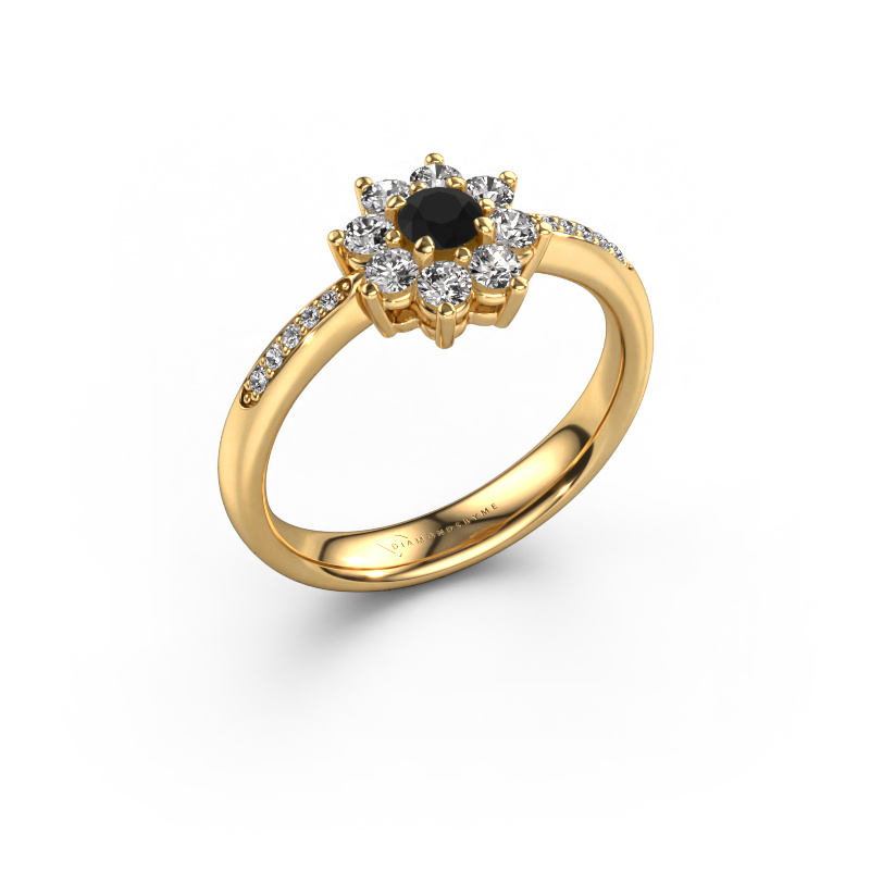 Image of Engagement ring Camille 2 585 gold Black diamond 0.565 crt