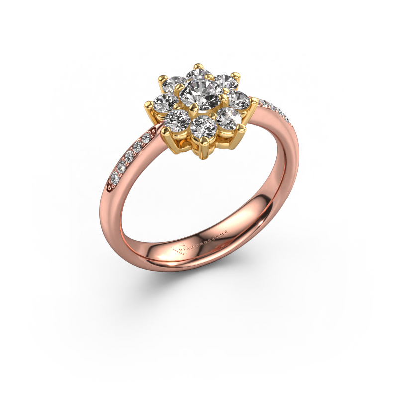 Image of Engagement ring Camille 2 585 rose gold Diamond 0.727 crt