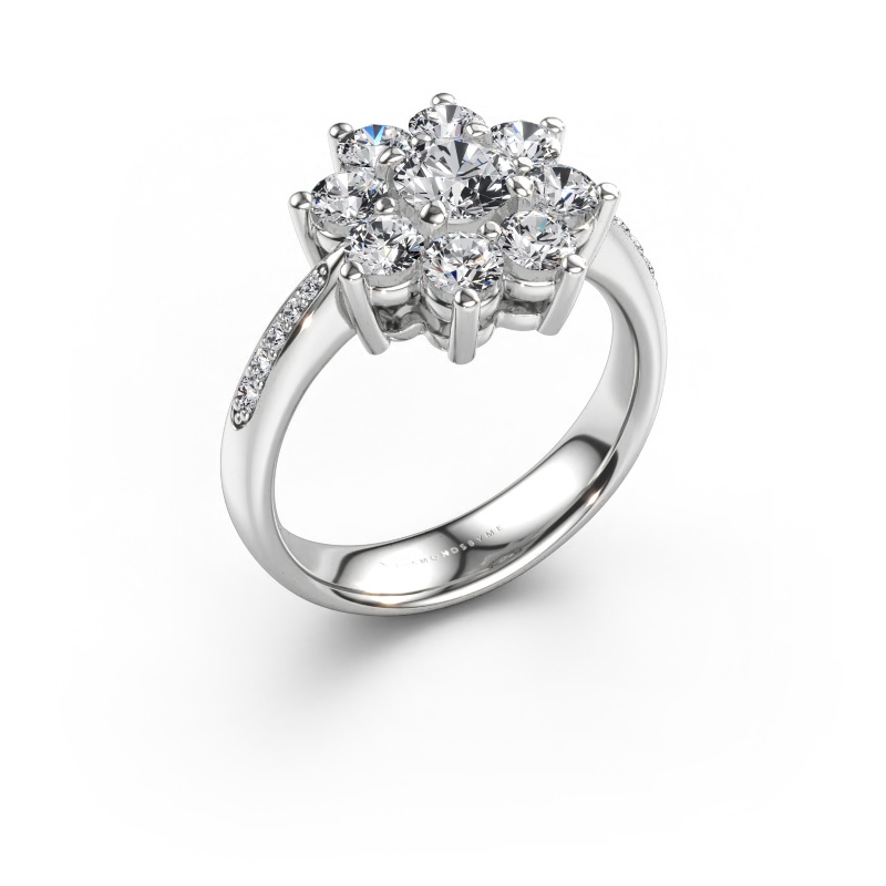 Immagine di Anello di fidanzamento Camille 2 585 oro bianco Diamante lab grown 1.498 crt