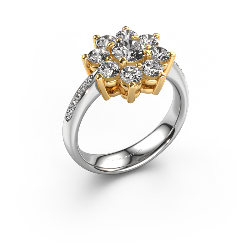 Image of Engagement ring Camille 2 585 white gold Diamond 1.498 crt