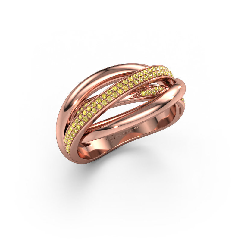 Image of Ring Candice 585 rose gold Yellow sapphire 0.8 mm