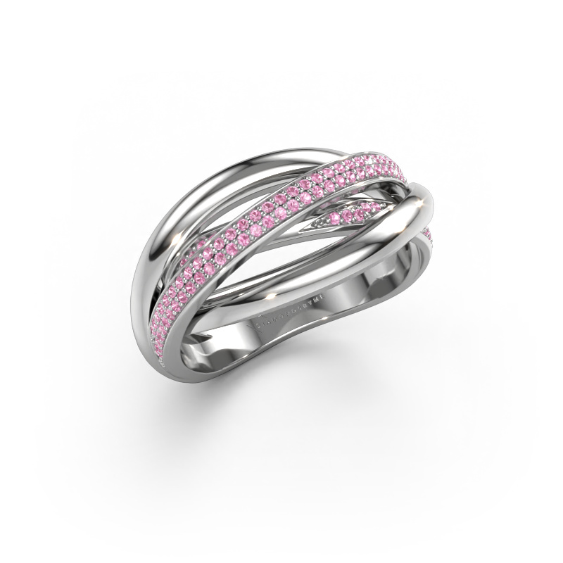 Bild von Ring Candice 585 Weißgold Pink Saphir 0.8 mm