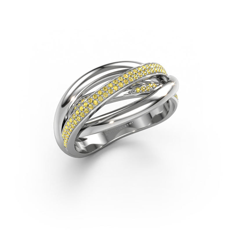 Image of Ring Candice 585 white gold Yellow sapphire 0.8 mm