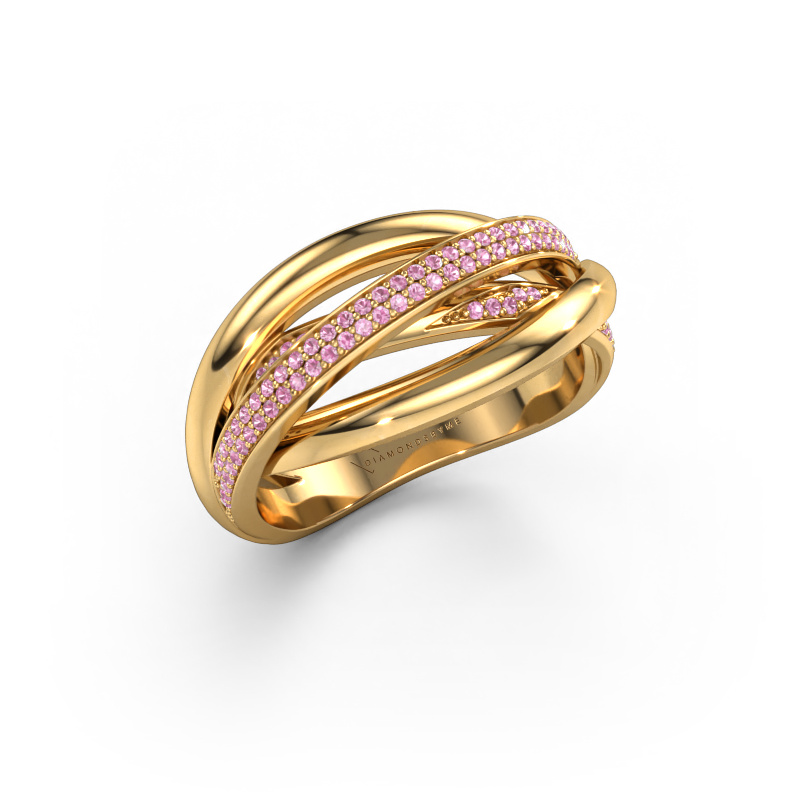 Image of Ring Candice 585 gold Pink sapphire 0.8 mm