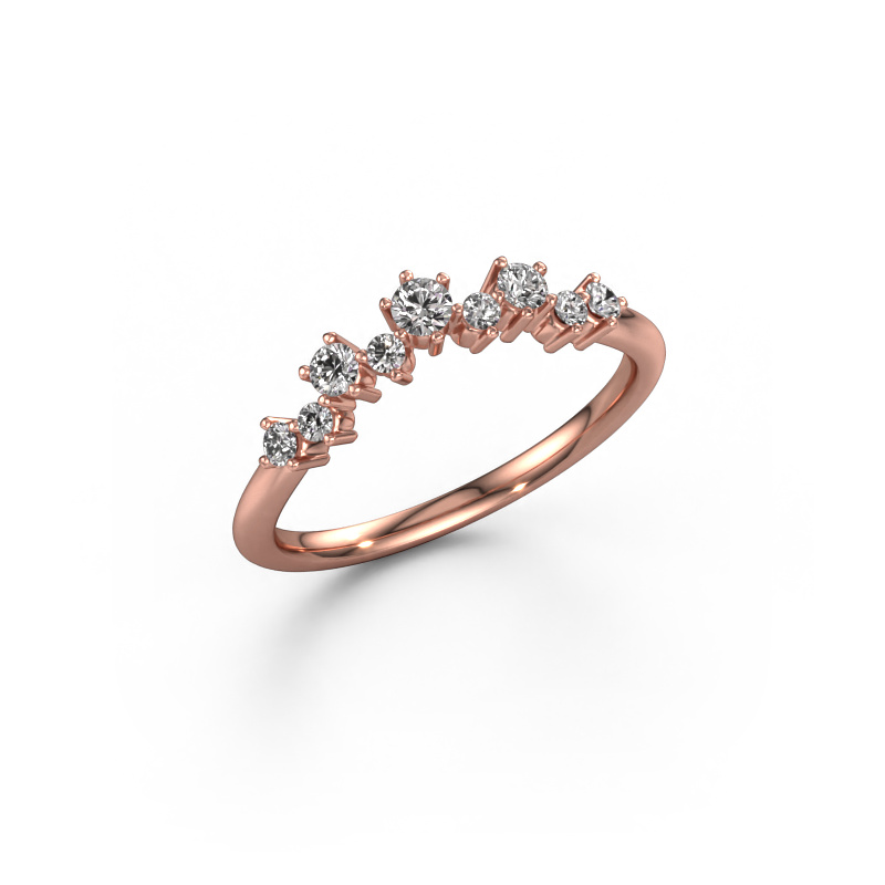Image of Stackable ring Carly A 585 rose gold Diamond 0.272 crt