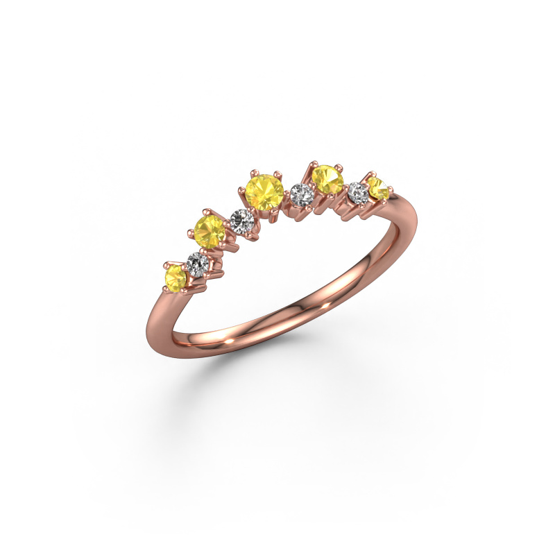 Image of Stackable ring Carly A 585 rose gold Yellow sapphire 2.5 mm