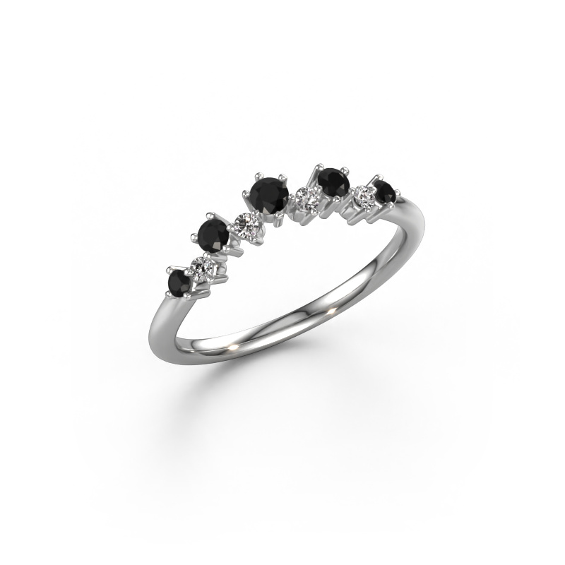 Image of Stackable ring Carly A 585 white gold Black diamond 0.312 crt