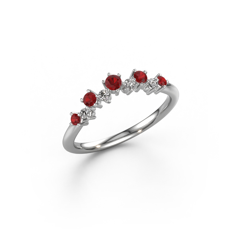 Image of Stackable ring Carly A 585 white gold Ruby 2.5 mm