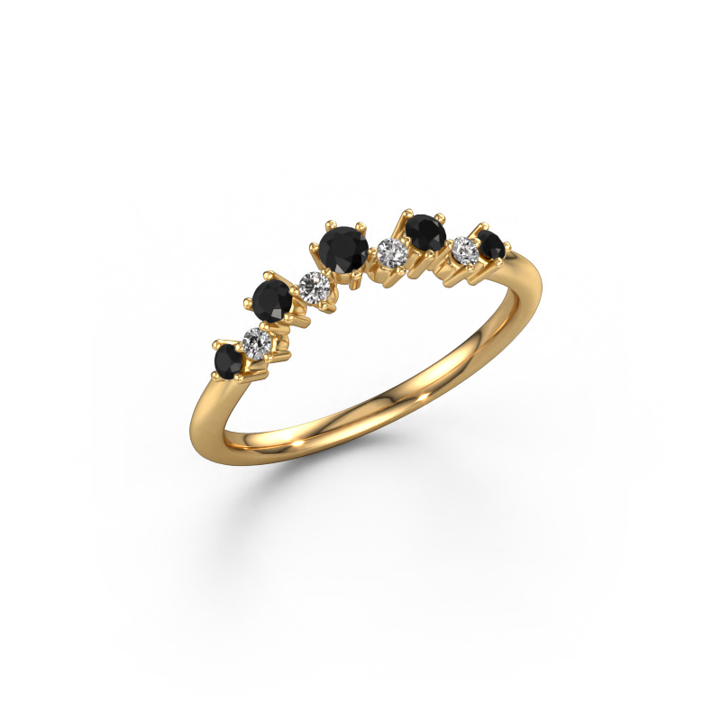 Image of Stackable ring Carly A 585 gold Black diamond 0.312 crt