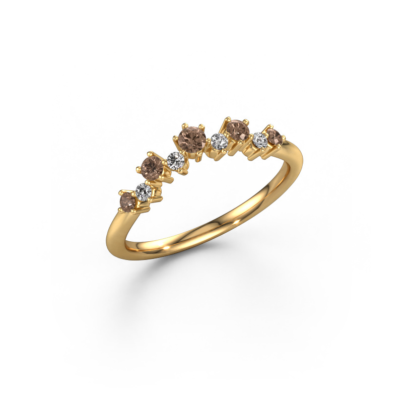 Image of Stackable ring Carly A 585 gold Brown diamond 0.272 crt