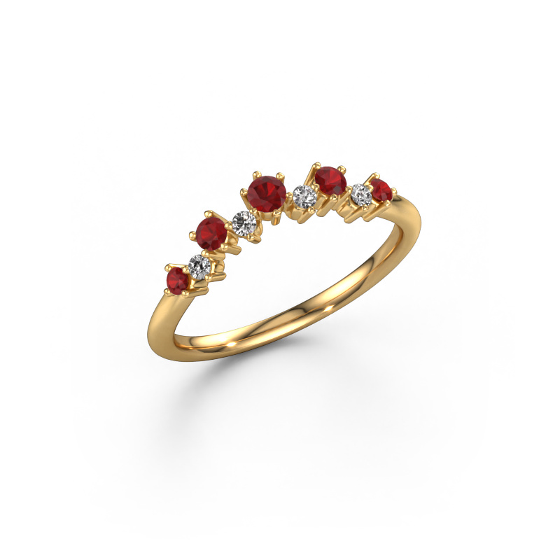 Image of Stackable ring Carly A 585 gold Ruby 2.5 mm