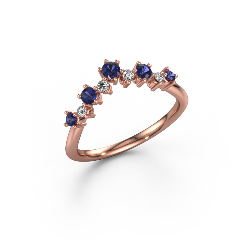 Image of Stackable ring Carly B 585 rose gold Sapphire 2.7 mm