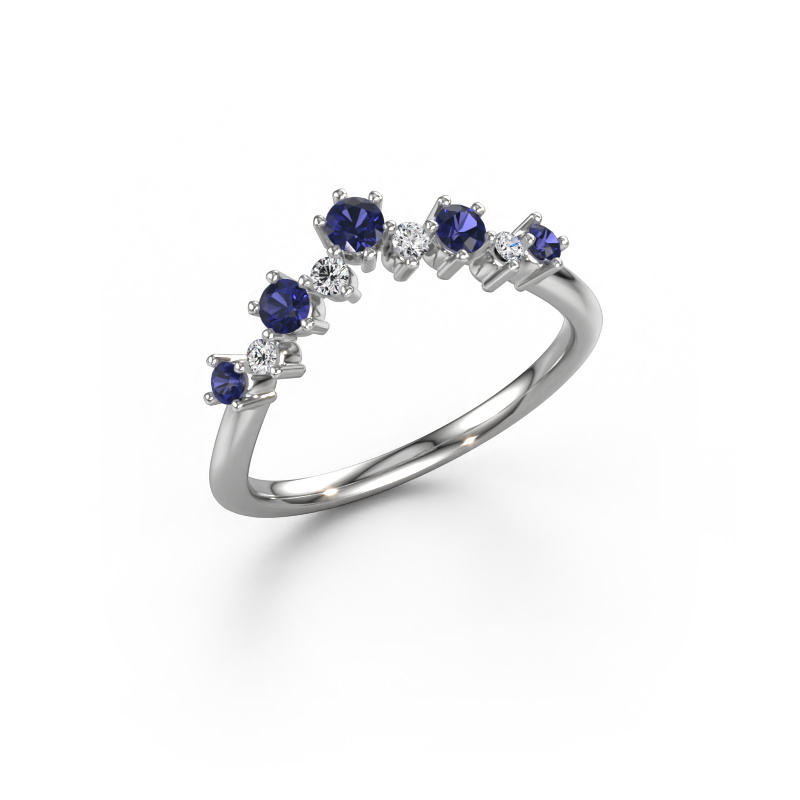 Image of Stackable ring Carly B 585 white gold Sapphire 2.7 mm
