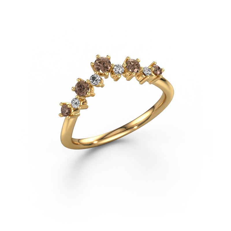 Image of Stackable ring Carly B 585 gold Brown diamond 0.346 crt
