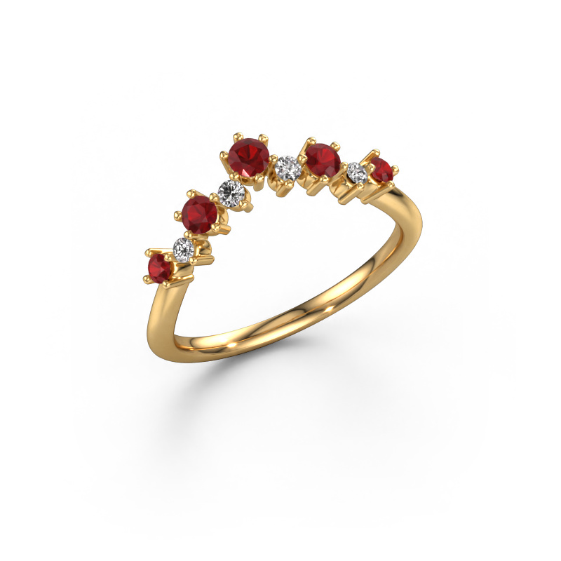 Image of Stackable ring Carly B 585 gold Ruby 2.7 mm