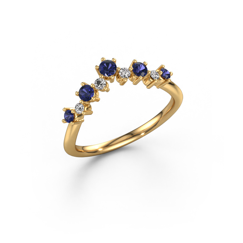 Image of Stackable ring Carly B 585 gold Sapphire 2.7 mm