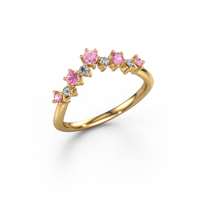 Image de Bague superposable Carly B 585 or jaune Saphir rose 2.7 mm