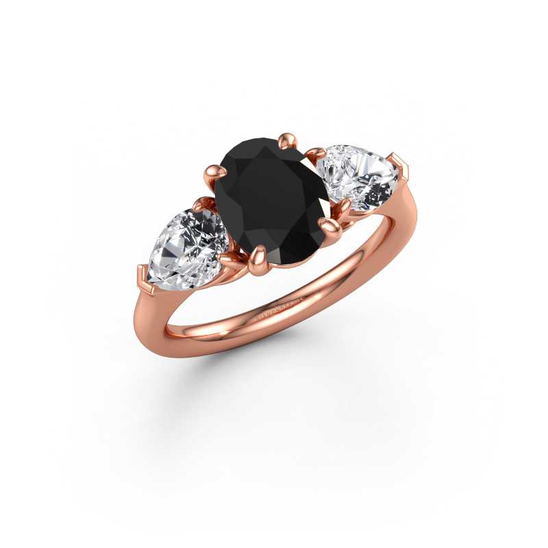 Bild av Förlovningsring Carma OVL 585 roséguld Svart diamant 3.46 crt