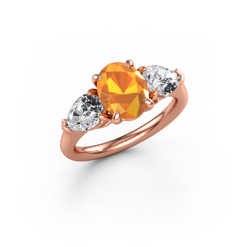 Immagine di Anello di fidanzamento Carma OVL 585 oro rosa Citrino 9x7 mm