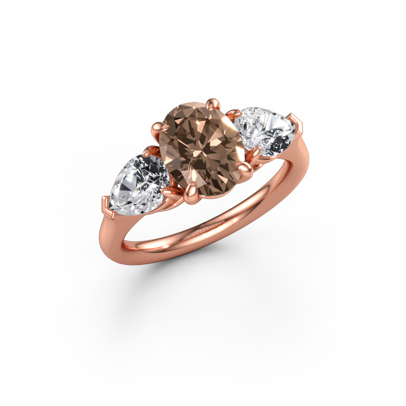 Image de Bague de fiançailles Carma OVL 585 or rose Diamant brun 3.10 crt