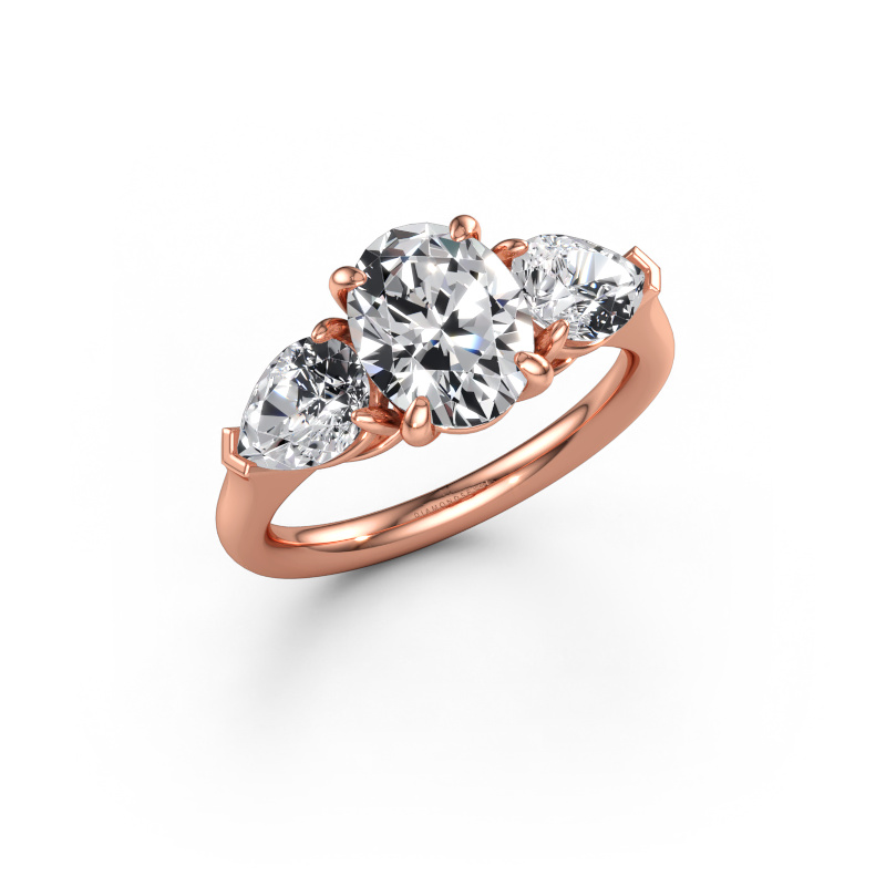 Immagine di Anello di fidanzamento Carma OVL 585 oro rosa Diamante lab grown 3.10 crt