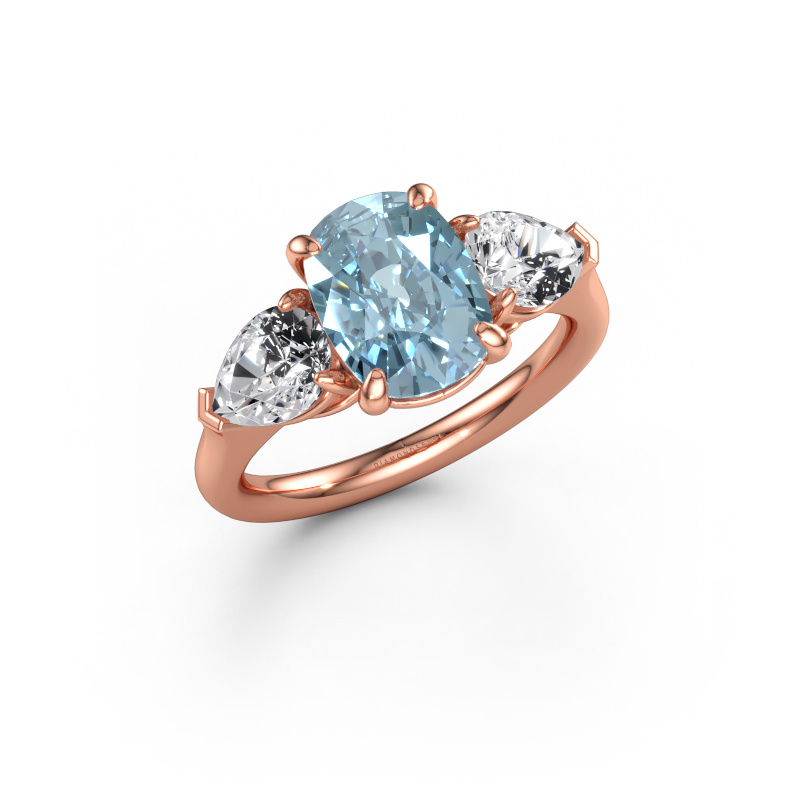 Immagine di Anello di fidanzamento Carma CSH 585 oro rosa Diamante lab grown blu 9.7x7.2 mm