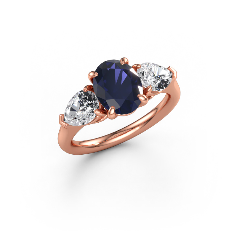 Bild av Förlovningsring Carma OVL 585 roséguld Safir 9x7 mm