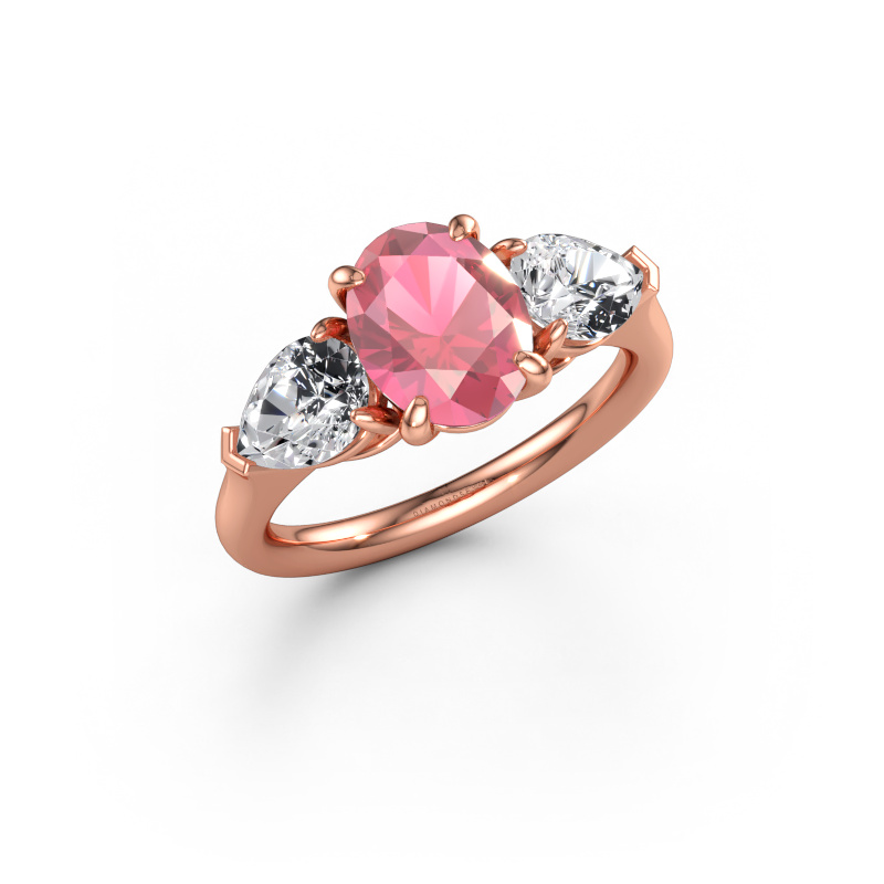 Bild av Förlovningsring Carma OVL 585 roséguld Rosa turmalin 9x7 mm