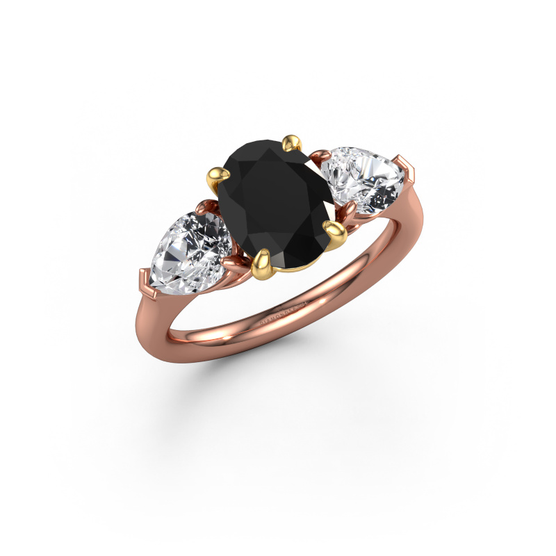 Bild von Verlobungsring Carma OVL 585 Roségold Schwarz Diamant 3.46 crt