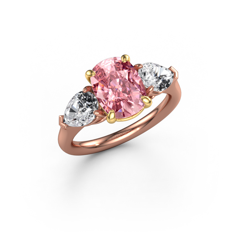 Image of Engagement ring Carma CSH 585 rose gold Pink lab grown diamond 9.7x7.2 mm