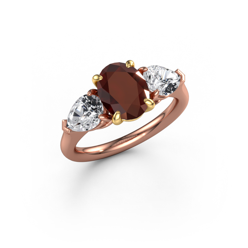Bild von Verlobungsring Carma OVL 585 Roségold Granat 9x7 mm