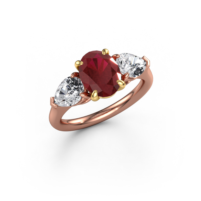 Bild von Verlobungsring Carma OVL 585 Roségold Rubin 9x7 mm