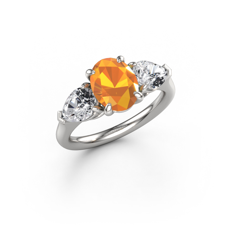 Bild von Verlobungsring Carma OVL 950 Platin Citrin 9x7 mm