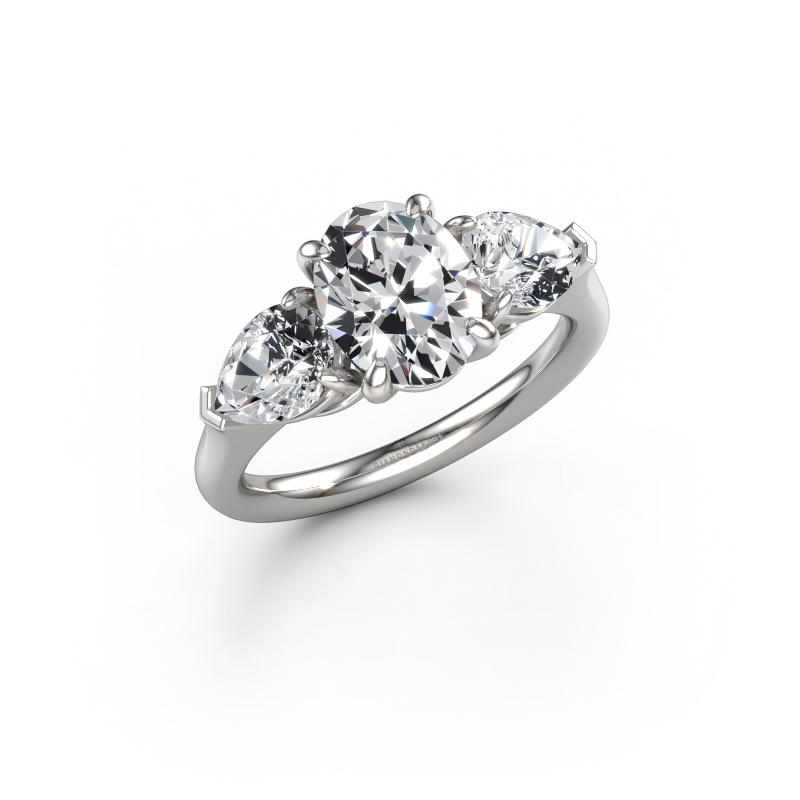 Afbeelding van Verlovingsring Carma OVL 950 platina Zirkonia 9x7 mm