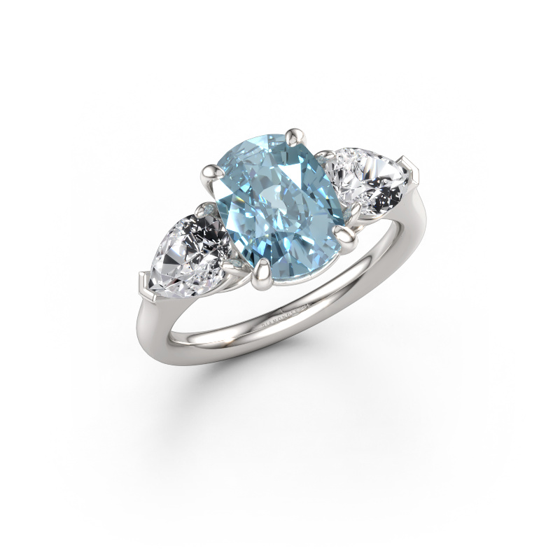 Immagine di Anello di fidanzamento Carma CSH 585 oro bianco Diamante lab grown blu 9.7x7.2 mm