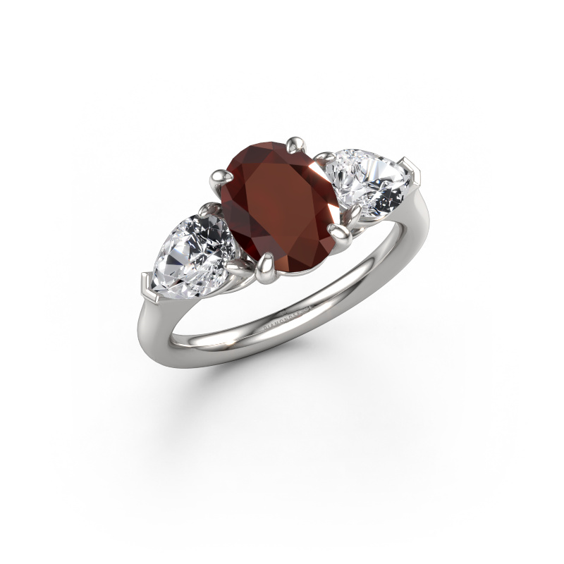 Bild von Verlobungsring Carma OVL 950 Platin Granat 9x7 mm