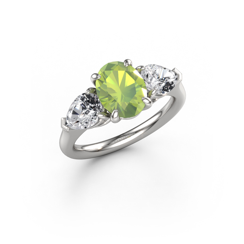Image of Engagement ring Carma OVL 950 platinum Peridot 9x7 mm