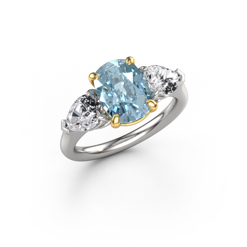 Bild von Verlobungsring Carma CSH 585 Weißgold Blauer Labordiamant 9.7x7.2 mm